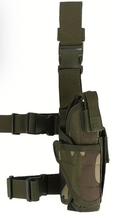 Coldre de perna tactico Air Soft - verde camuflado