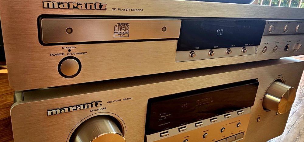 Marantz SR4021 Amplituner 2.0, CD5001 oryginalne piloty - idealny stan