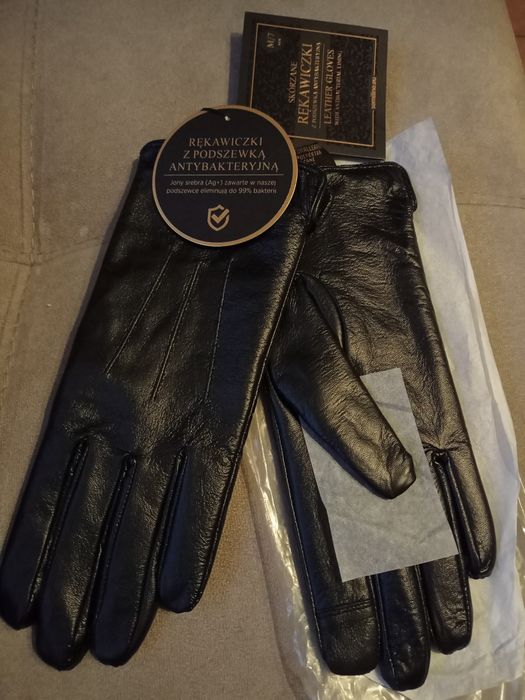 Rękawiczki skórzane Damskie antybakteryjne Semi line M/7