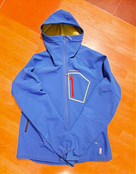 kurtka męska softshell z kapturem Quechua bionnassay 500 XL niebieska