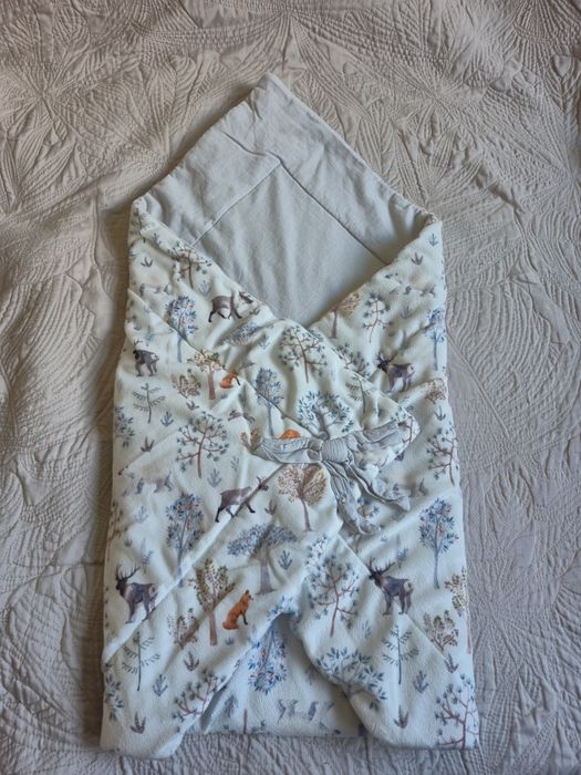 Rożek niemowlęcy leśne zimowe zwierzęta pepco becik mata