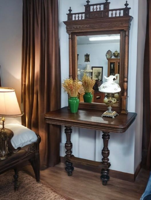 Консоль з дзеркалом дубова