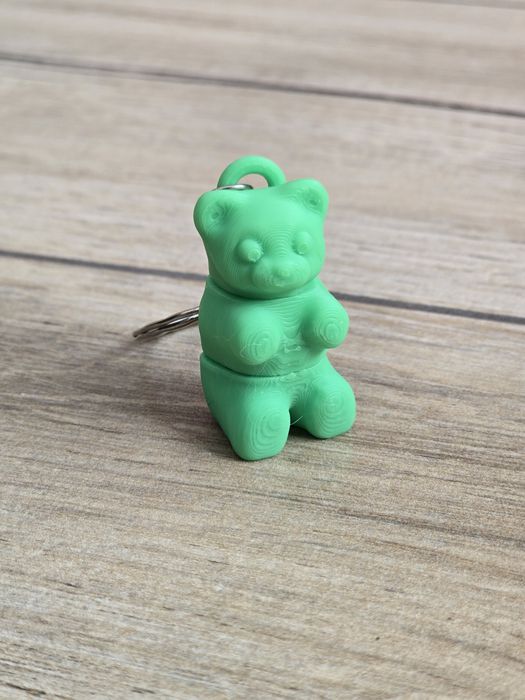 Breloczek Gummy Bear Zielony 3d - Brelok Druk3d fidget Keychain