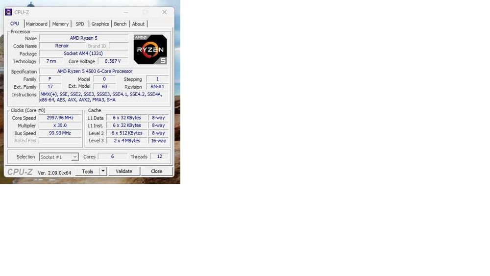 Ryzen 5 4500  (am4 socket)