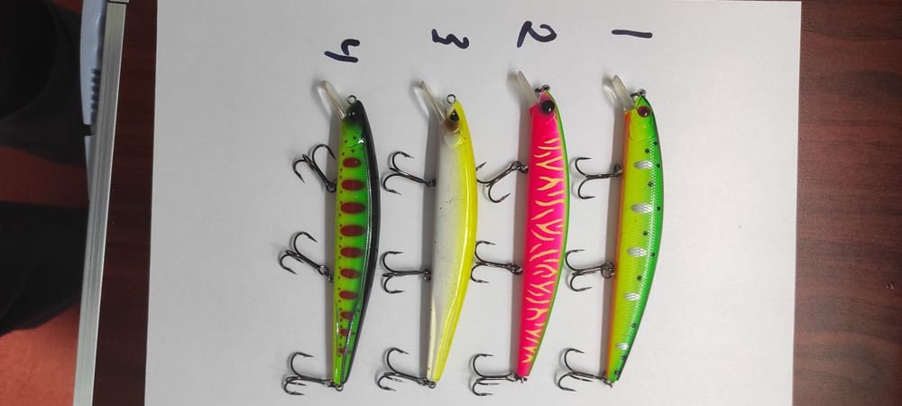 Воблера 1-2 Usami ebisu 130sp,3-4 Lucky john makora 130 sp