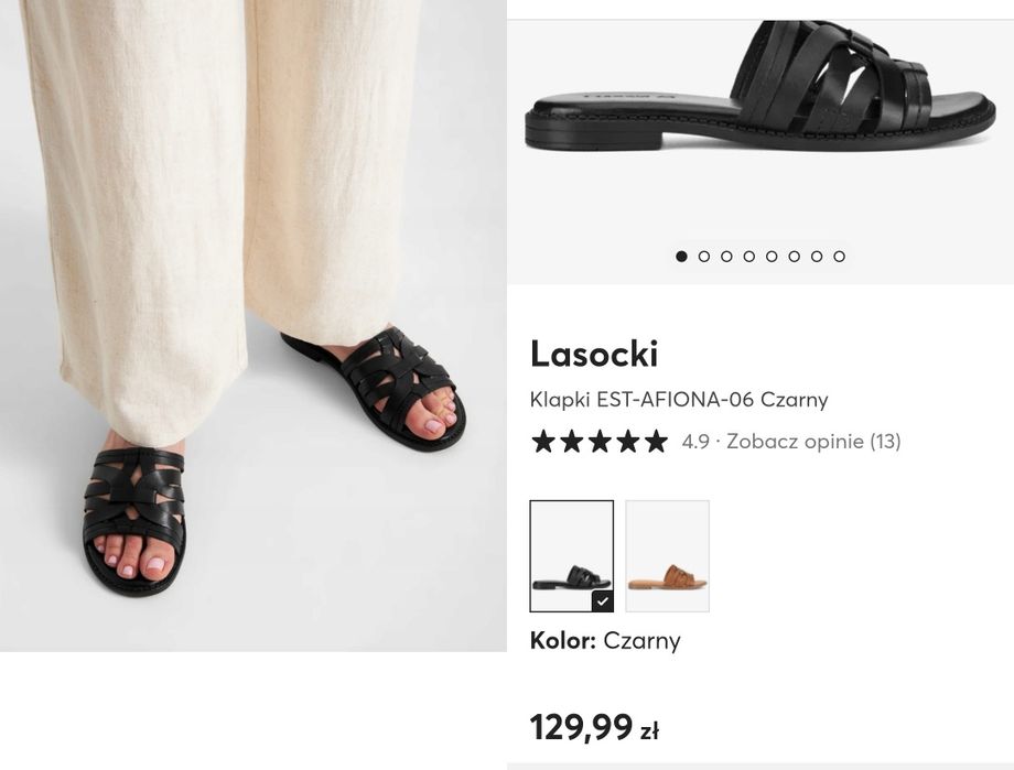Klapki skorzane marki Lasocki