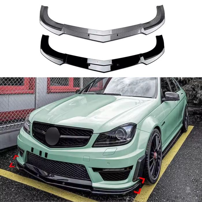 Губа на передний бампер Mercedes W204 C63 накладка на бампер сплитер