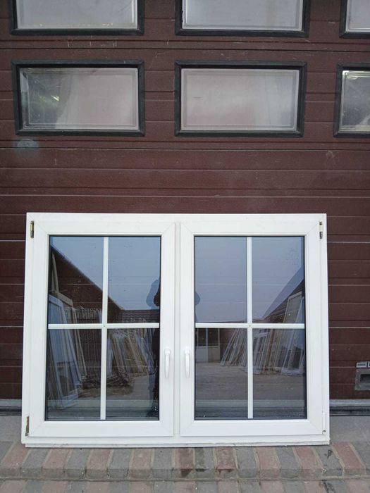 Okno dwuskrzydłowe ze szprosem 162x121 okna białe DOWÓZ CAŁY KRAJ