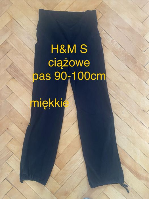 H&M S 36 ciążowe spodnie czarne szeroka nogawka wygode