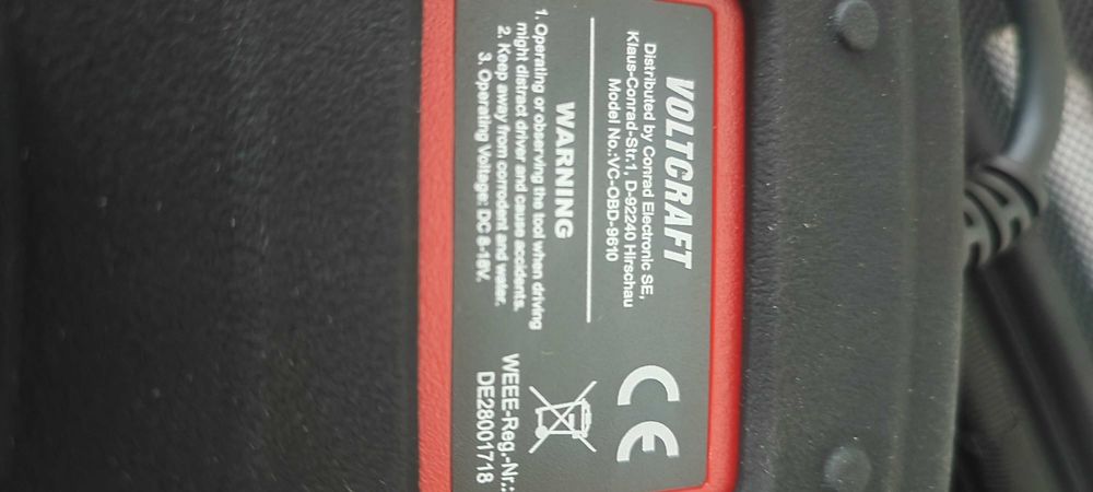Urządzenie diagnostyczne OBD II VOLTCRAFT