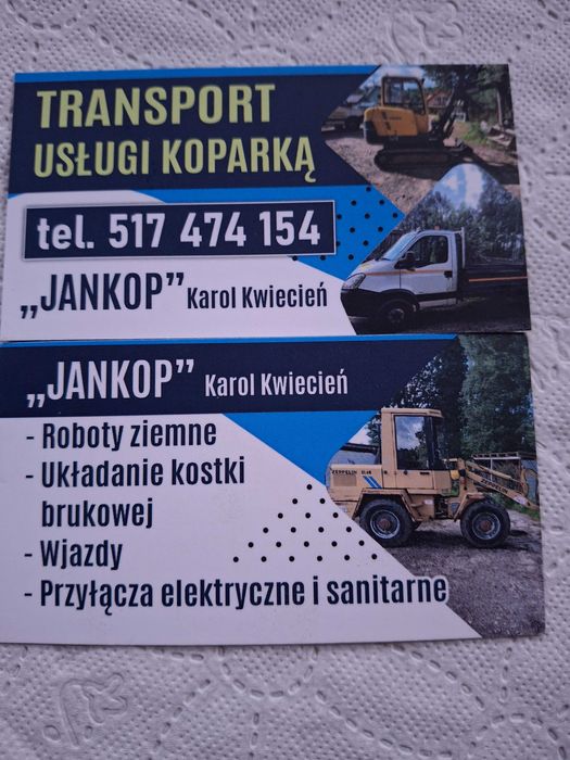 Usługi koparką roboty ziemne