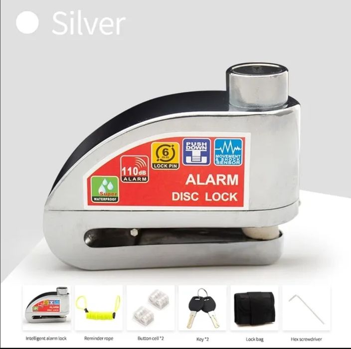 Cadeado/ Bloqueador Disco c/ Alarme 110db para Motard / Motos ( NOVO )
