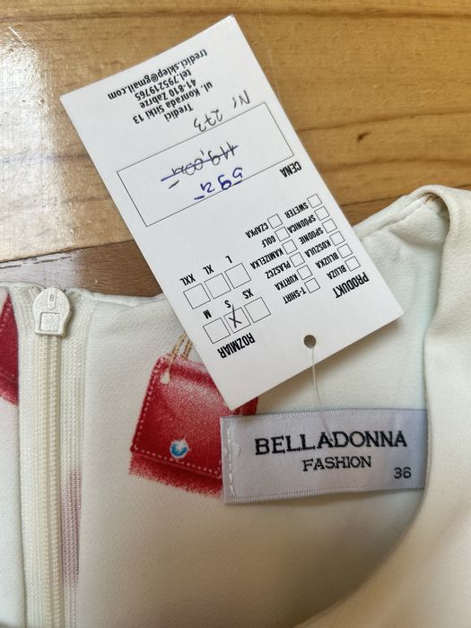 Piękna NOWA biała sukienka pop art Belladona 36 pin up komiks