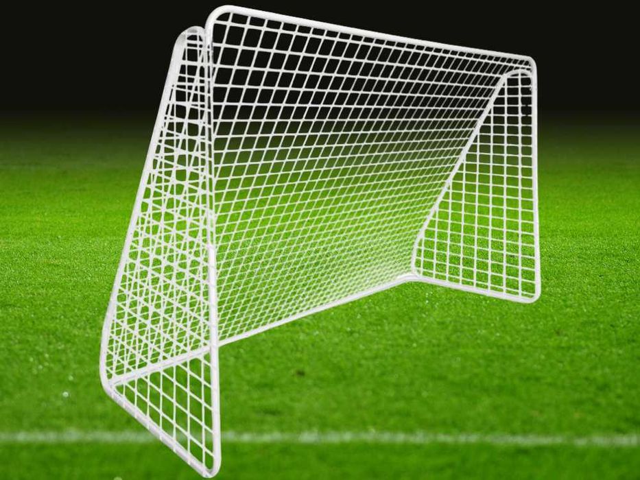 Bramka Piłkarska Treningowa Metalowa dla Dzieci do Piłki Nożnej Biały 300x205cm