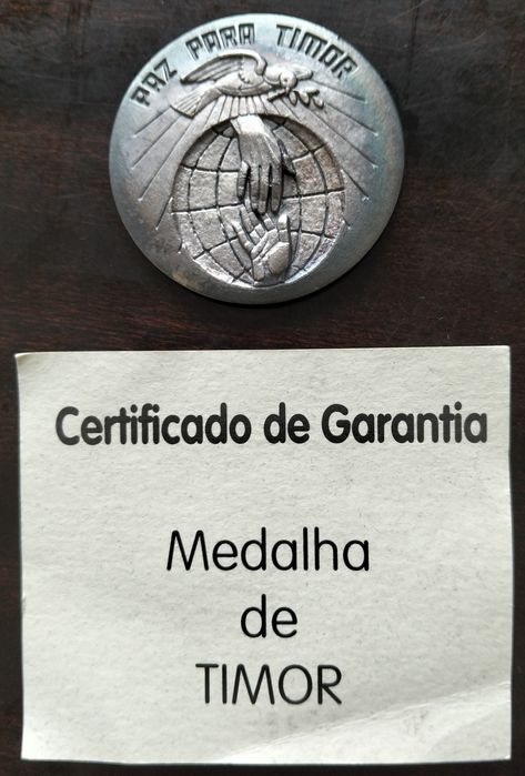 Medalha Prata Fina 30 gr Timor Com Certificado