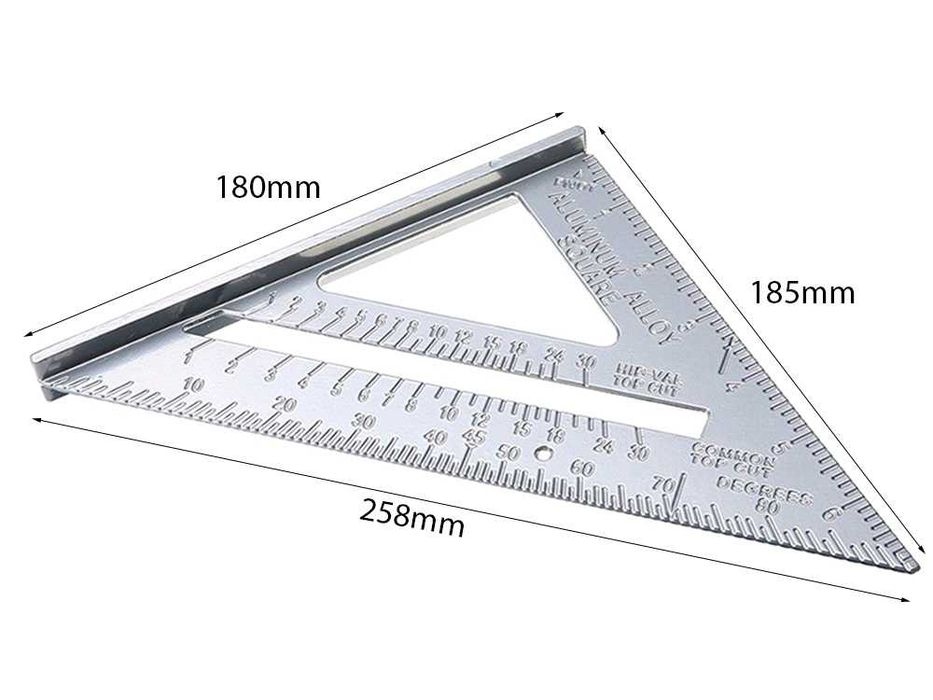 Kątownik STOLARSKI CIESIELSKI aluminiowy WINKIEL Warsztat STOPKA 180mm
