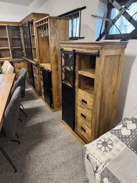 Nowa wyjatkowa komoda szafka witryna egzotyczne mango styl LOFT F-Vat