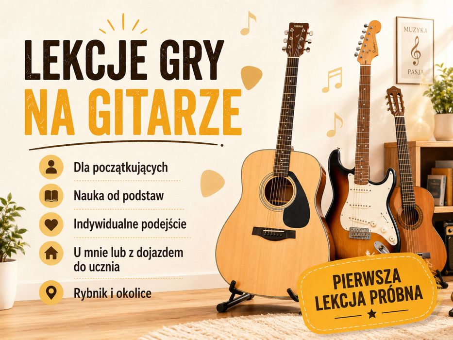 Lekcje gry na gitarze Rybnik – dla początkujących