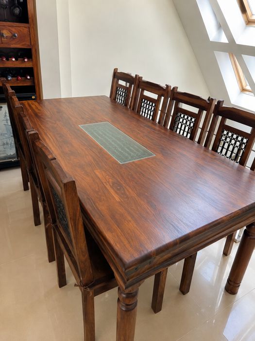 Stół jadalny Indigo meble indyjskie 210 cm + krzesła | lite drewno