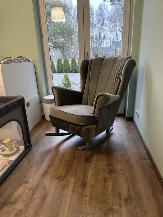 Fotel bujany caramella XXL szary stan bdb+