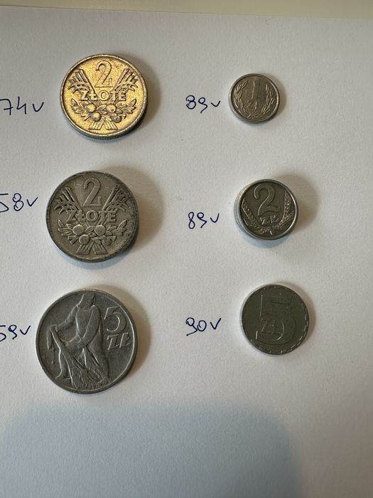 Zestaw monet z czasów PRL