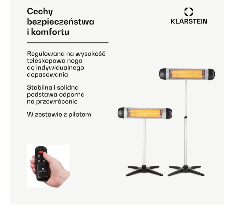 Rising Sun 2500W Promiennik Podczerwieni Srebrny