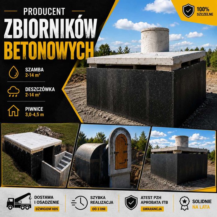 kanał zbiornik do warsztatu garażu stodoły KANAŁY samochodowe szambo szamba betonowe piwnice ziemianki