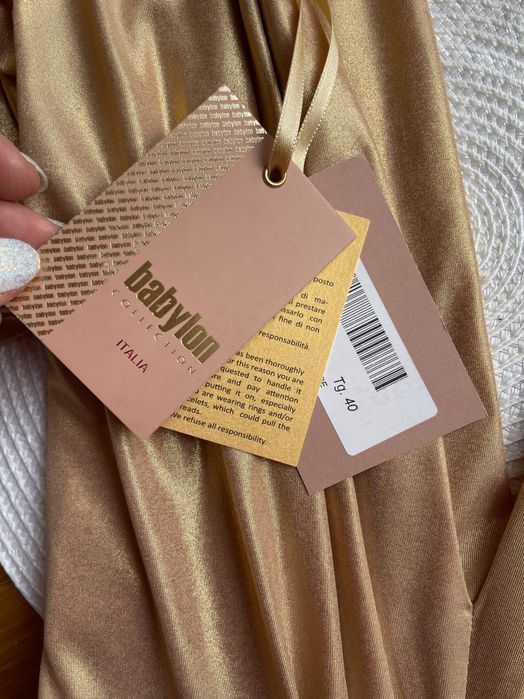 Sukienka Babylon złota krótka