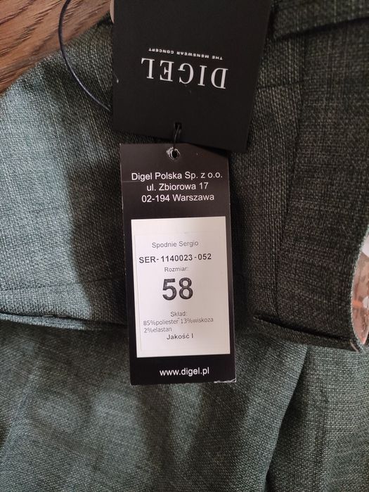 Spodnie męskie eleganckie zielone