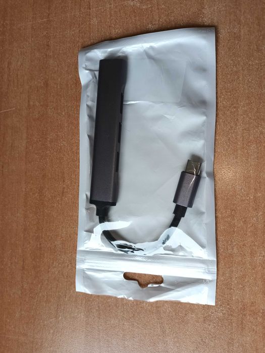 HUB, rozdzielacz USB-c na 4xUSB - z aluminium + pasywny