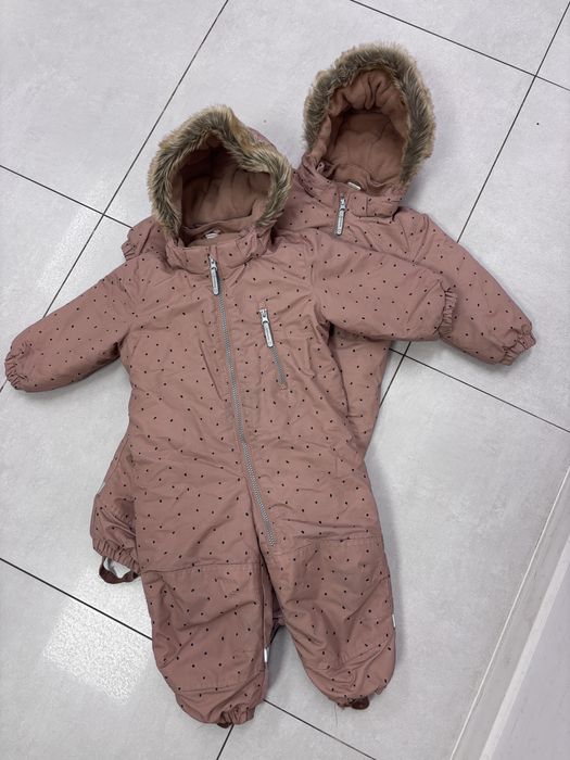Kombinezony zimowe H&M dla bliźniaczek 98