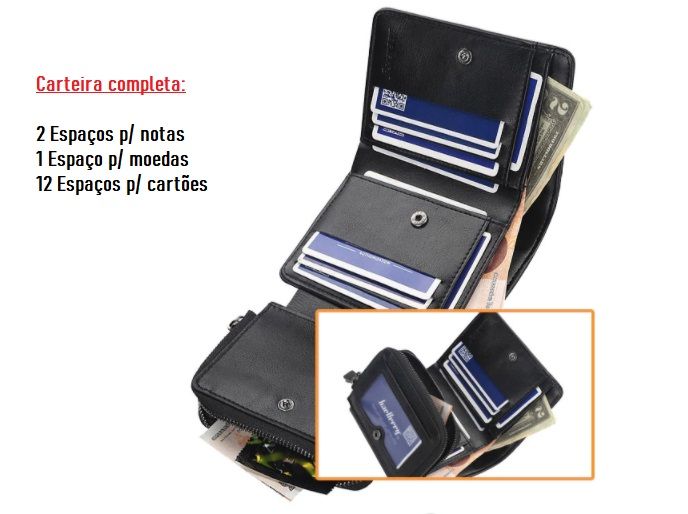 Carteiras Homem | Grande Capacidade | NOVAS