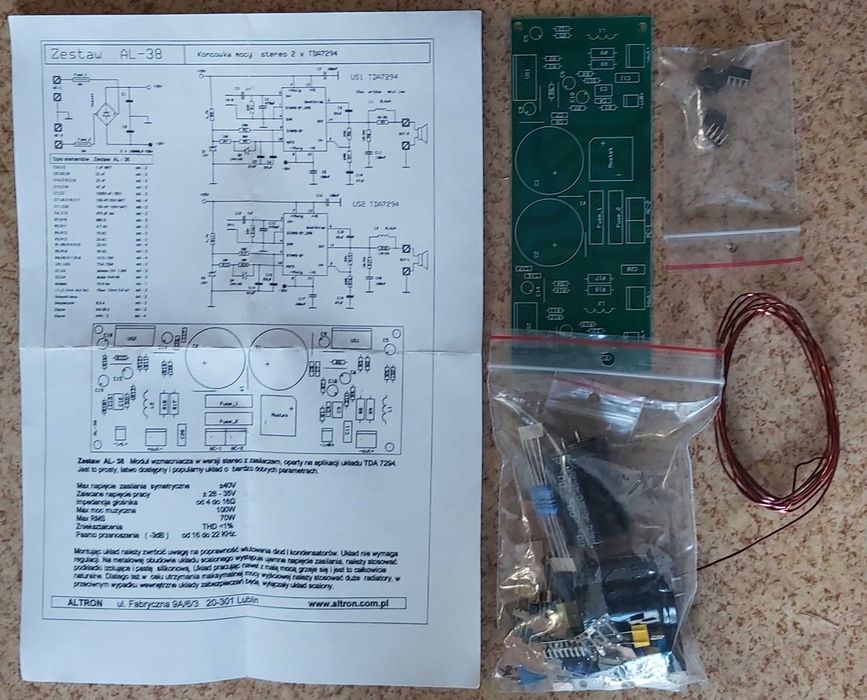 Zestaw elektroniczny płytka+części