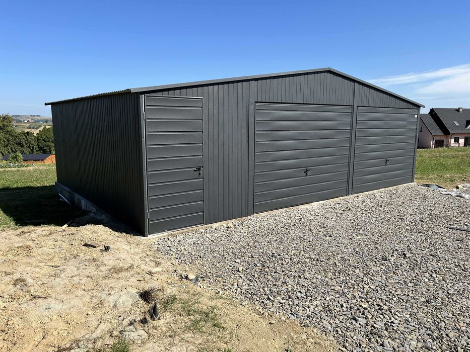 Garaż blaszany 8x6 Dach dwuspadowy