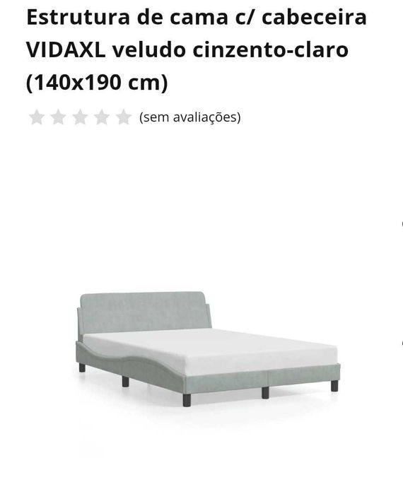Cama Casal + Colchão 140x200 – Bom Estado – Conjunto Completo