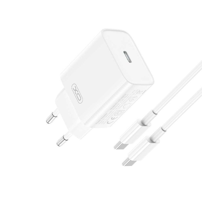 Ładowarka USB-C PD 20W XO Komplet Z kablem, Szybkie Ładowanie