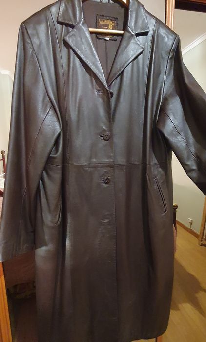 Casaco comprido senhora Pele Genuína