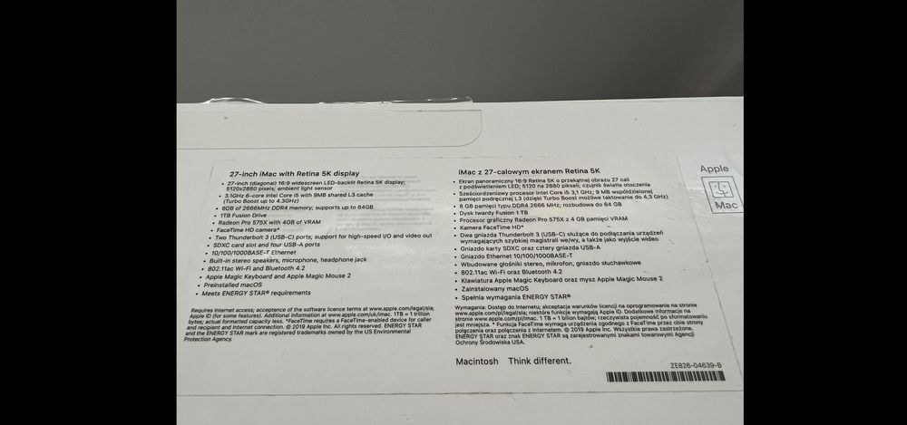 iMac 27'' | i5 3,1 GHz | Radeon Pro 575X 4GB | 16 GB RAM | 1TB SSD