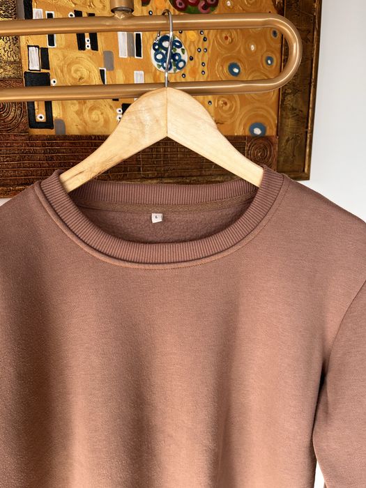 Basicowa bluza brązowa L, bawełna 65%