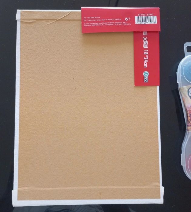 Pack Tela desenhado à mão + Aguarelas com pincel