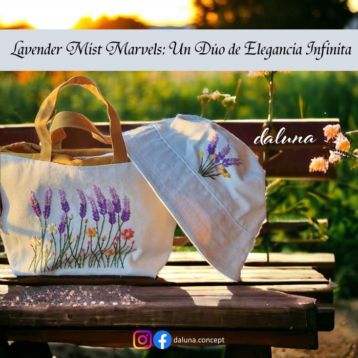 Mala e chapeu Bordado daluna (Entrega gratuita)