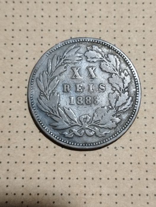 Lote de 3 moedas de XX Reis de 1883
