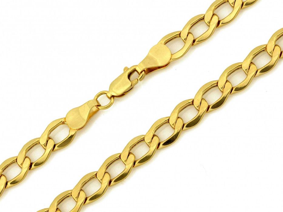 Złoty łańcuch gruby męski splot pancerka 6.5mm