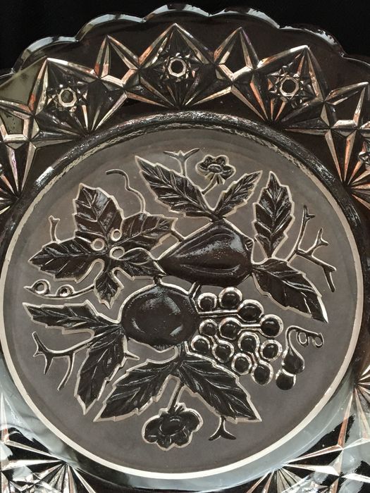 Patera na owoce, szkło , vintage, śr 30 cm