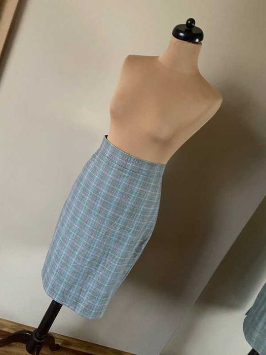 Rylko spodnica dopasowana midi olowkowa kratka basic 42 40