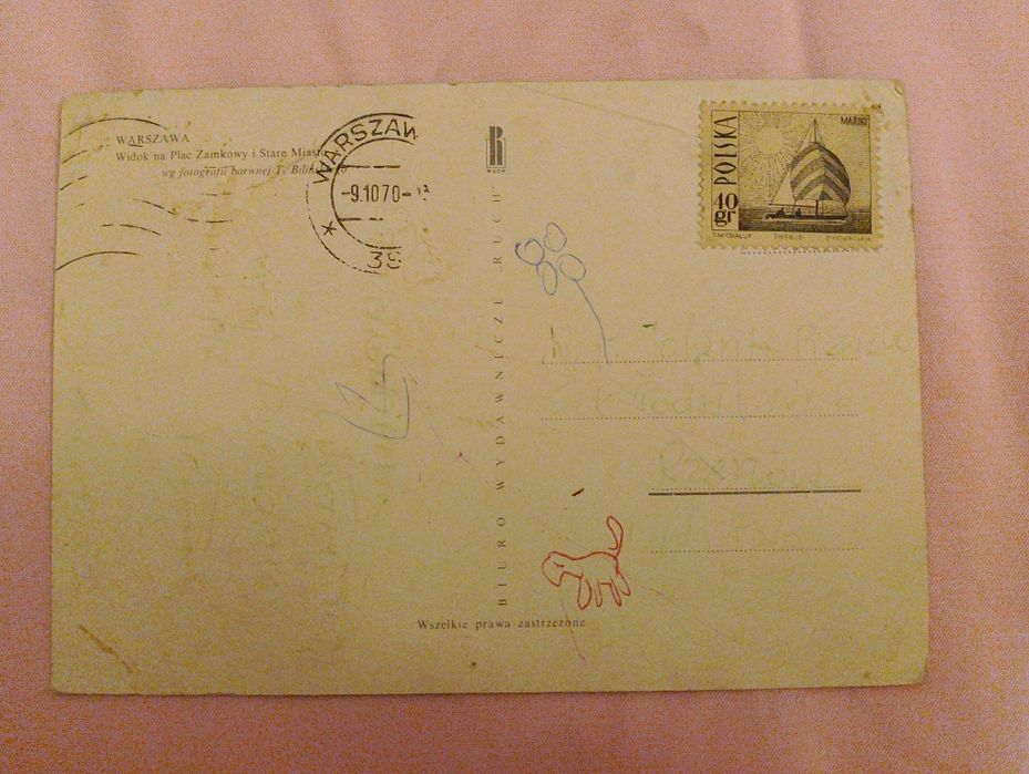 Pocztówka z PRL, Warszawa 1970 r.