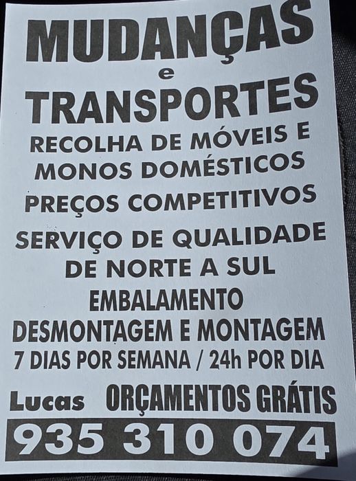 Mudança  recolhas de monos   Lisboa Porto  Coimbra