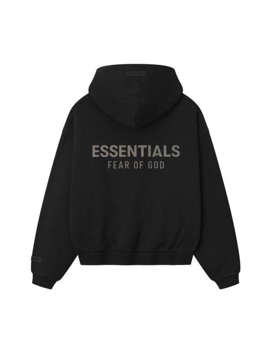 Зип Худи Fear Of God Essentials FOG Zip Hoodie Jet Black ФОГ Оригинал