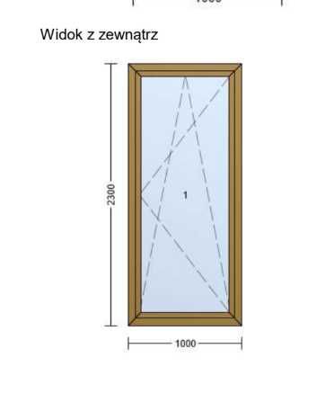 Drzwi balkonowe 1000x2300 winchester