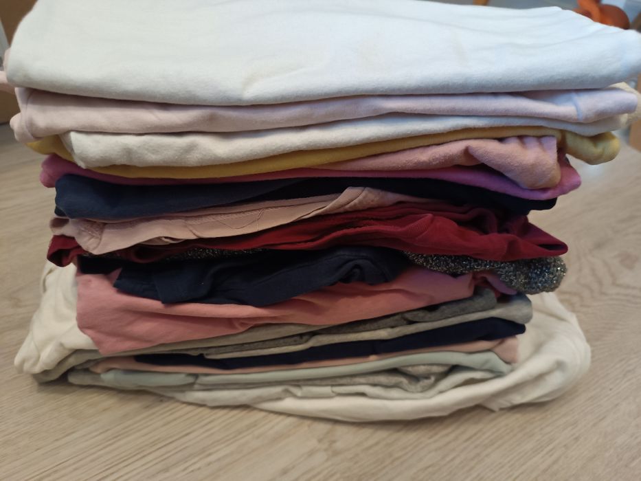 16 bluzeczek długi rękaw plus sweterek srebrny gratis r 98/104